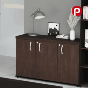 Armário Baixo Credenza 3 Portas Walnut PE40